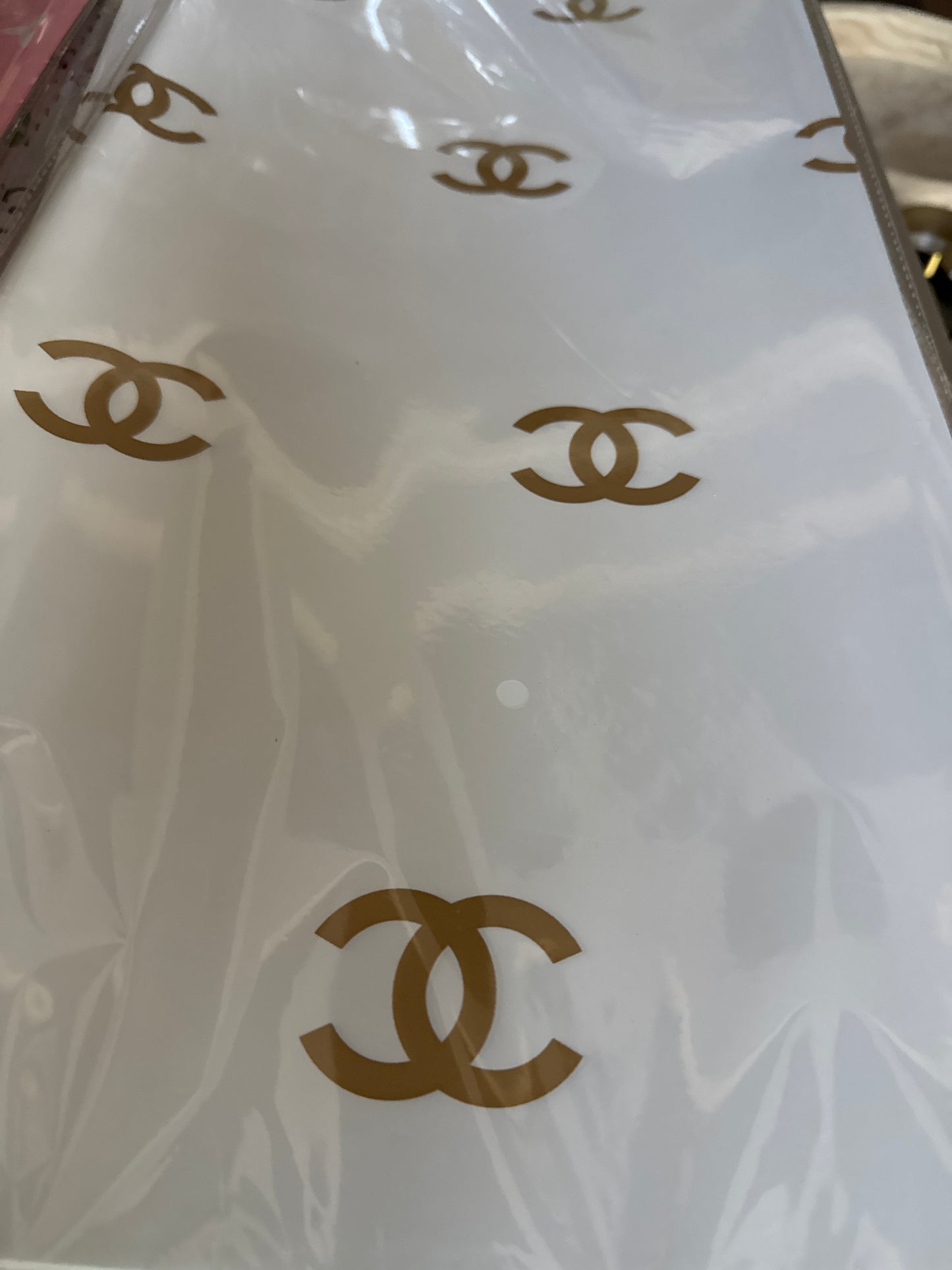 White and Gold CC Korean Floral wrapping paper