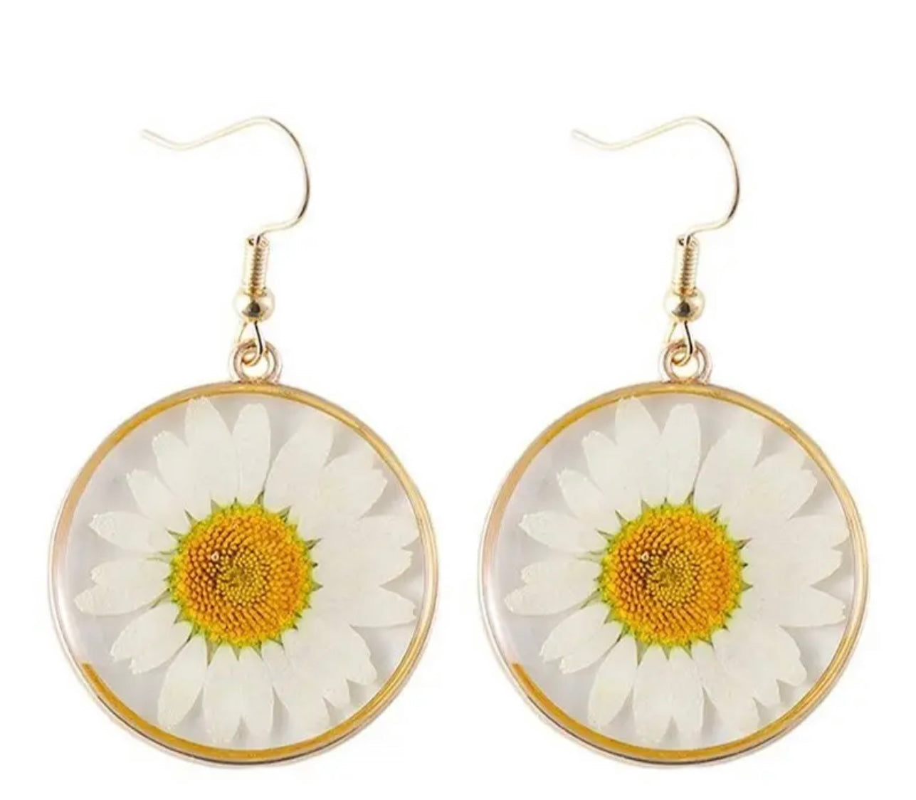 White Chrysanthemum Earrings